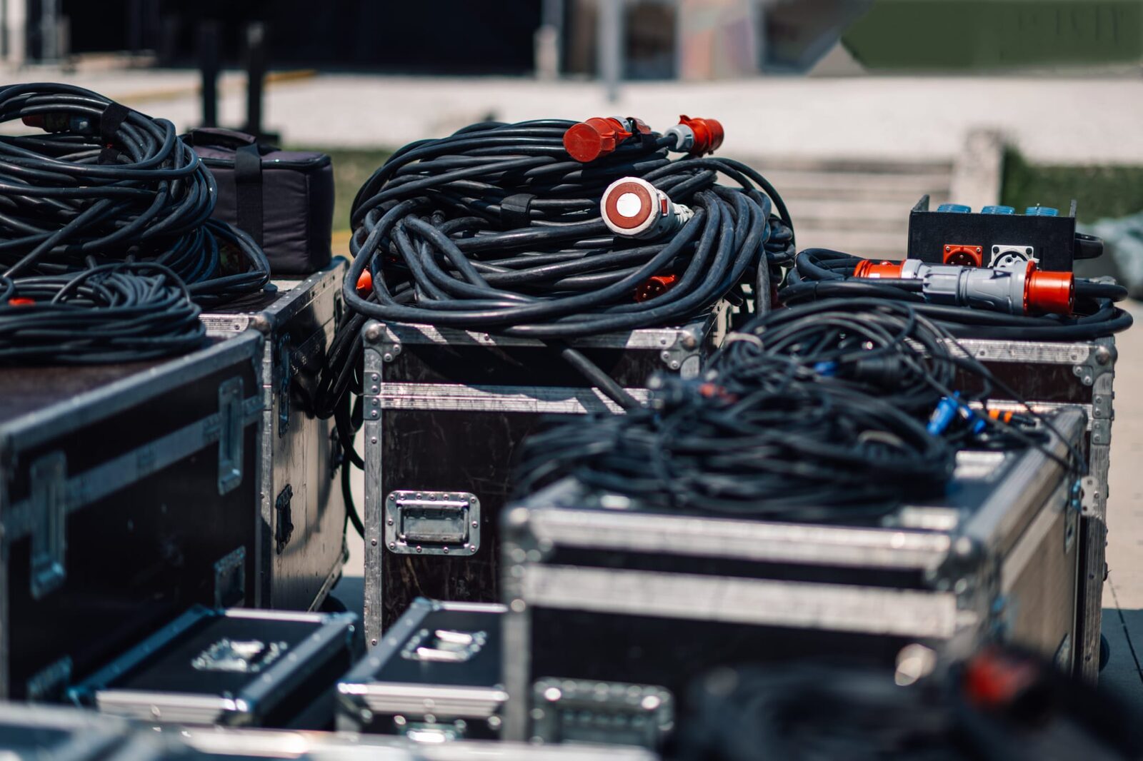 Flight cases and cable looms