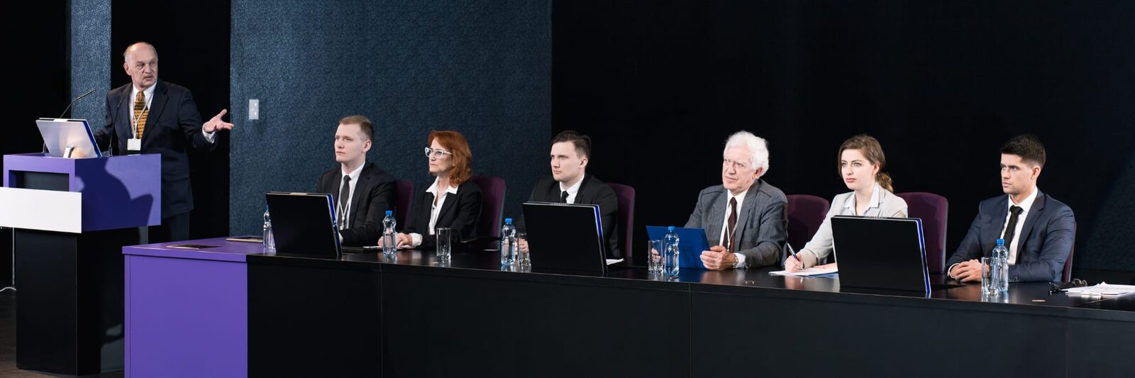Conference panel on stage