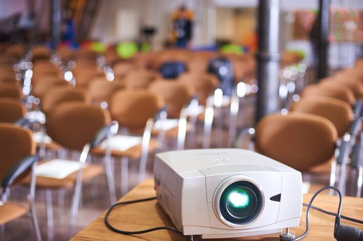 Projector set for a conference room